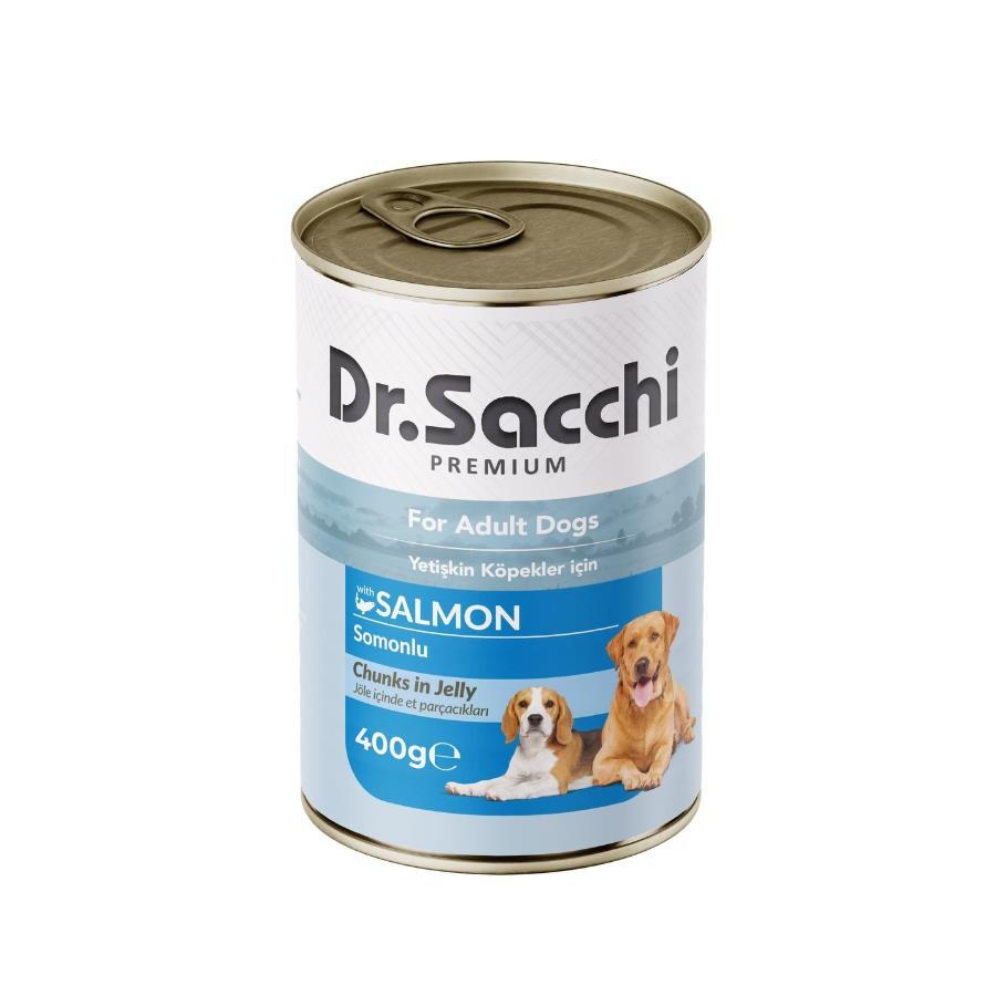 Dr. Sacchi Somonlu Köpek Konservesi 400 GR | SRC: Barcode: 8690286590092